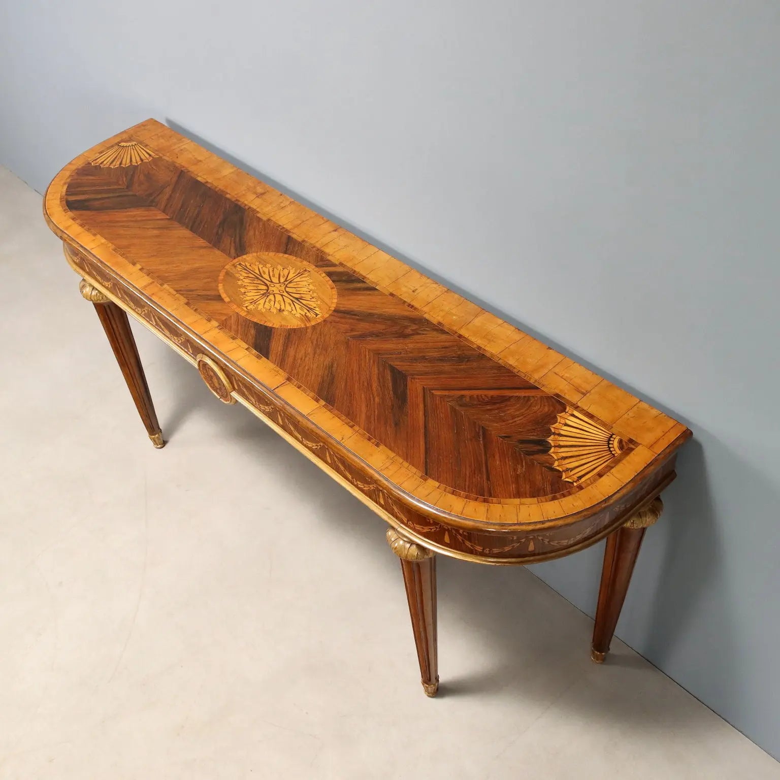 Antique Console Neoclassical Style Walnut Maple Italy XX Century - Italy, Early XX Century | Antiques | Consoles