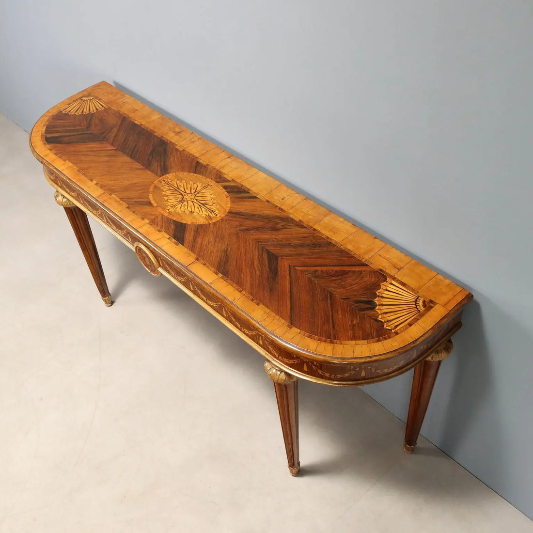 Antique Console Neoclassical Style Walnut Maple Italy XX Century - Italy, Early XX Century | Antiques | Consoles