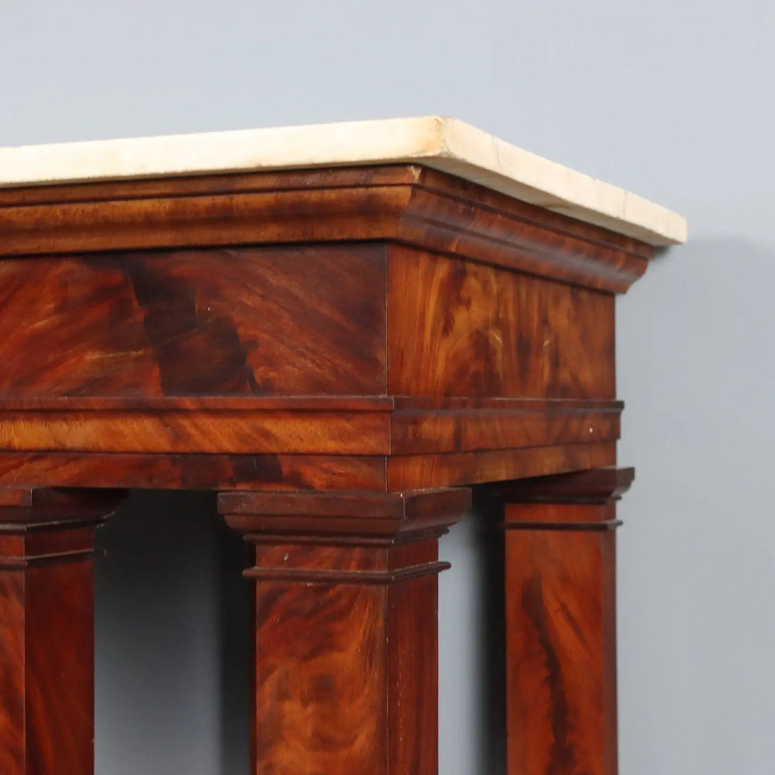 Antique Empire Console White Marble Mahogany XIX Century