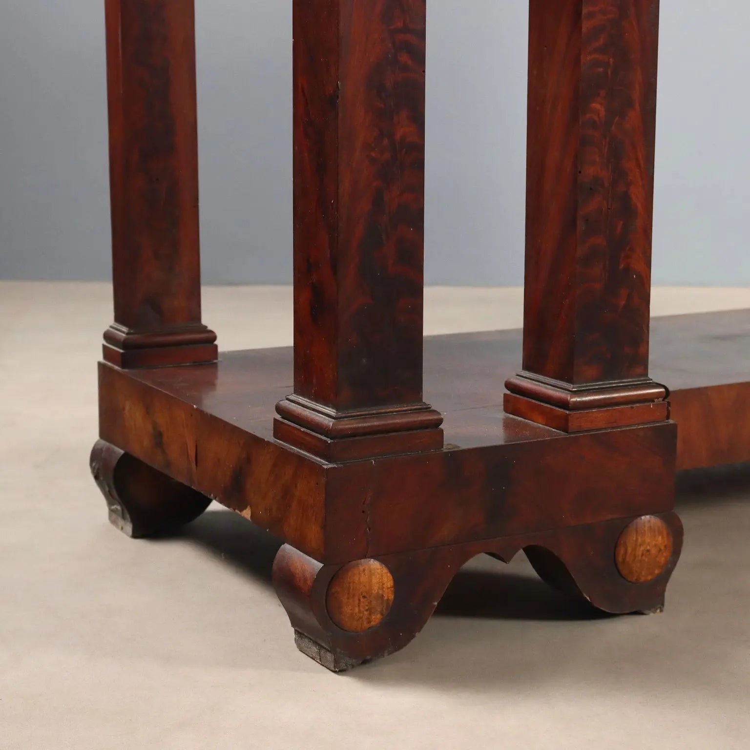 Antique Empire Console White Marble Mahogany XIX Century