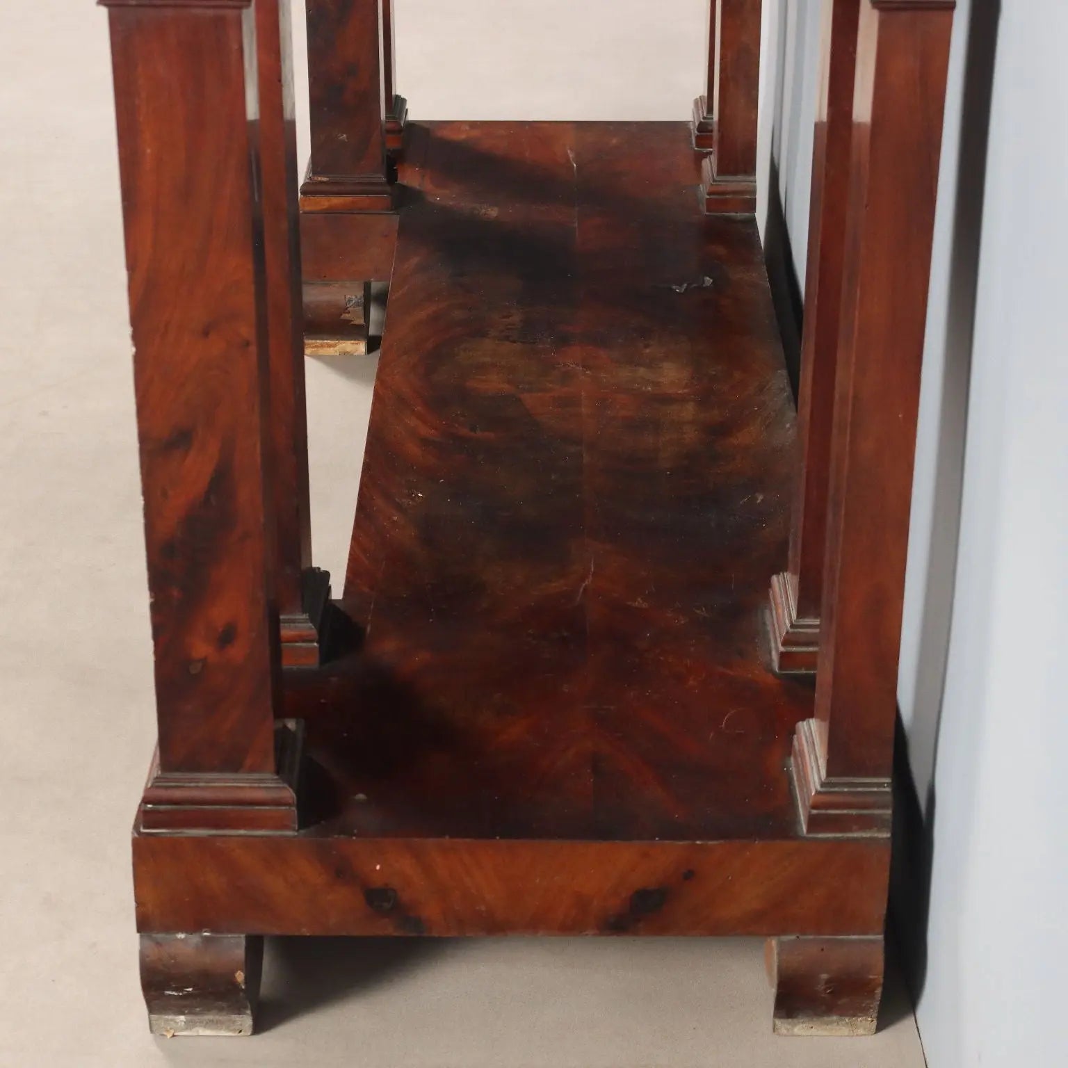 Antique Empire Console White Marble Mahogany XIX Century