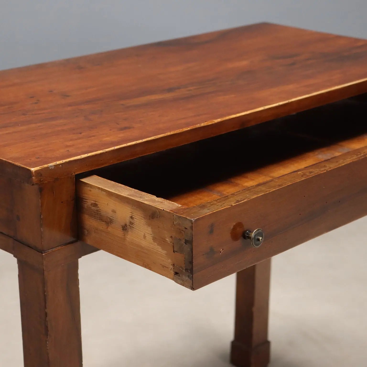 Antique Empire Console Walnut with Drawer Italy XIX Century