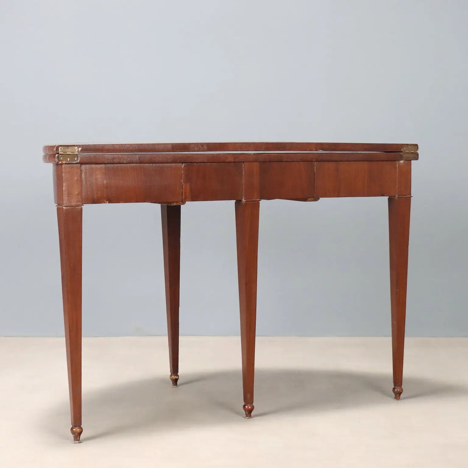 Antique Half-Moon Console Mahogany Openable Top XIX Century