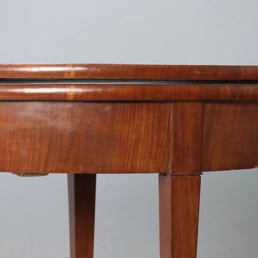 Antique Half-Moon Console Mahogany Openable Top XIX Century