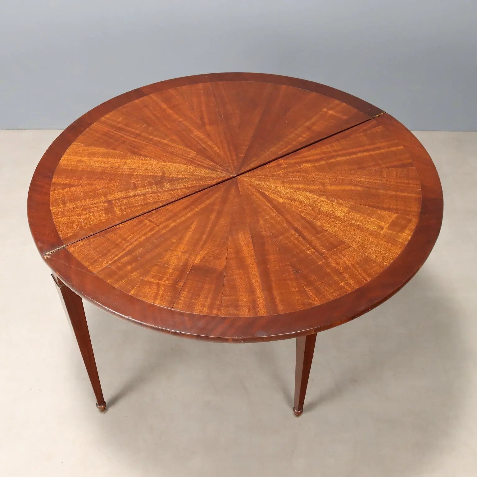 Antique Half-Moon Console Mahogany Openable Top XIX Century