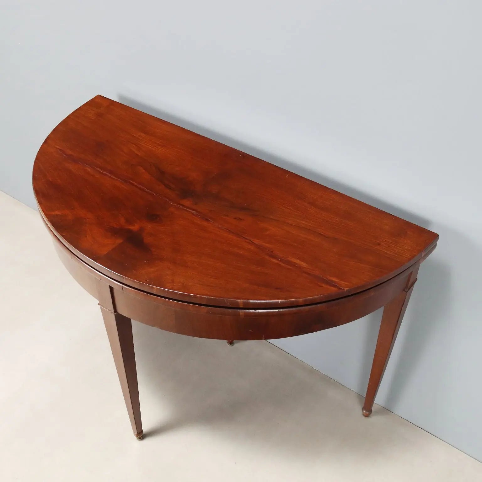 Antique Half-Moon Console Mahogany Openable Top XIX Century
