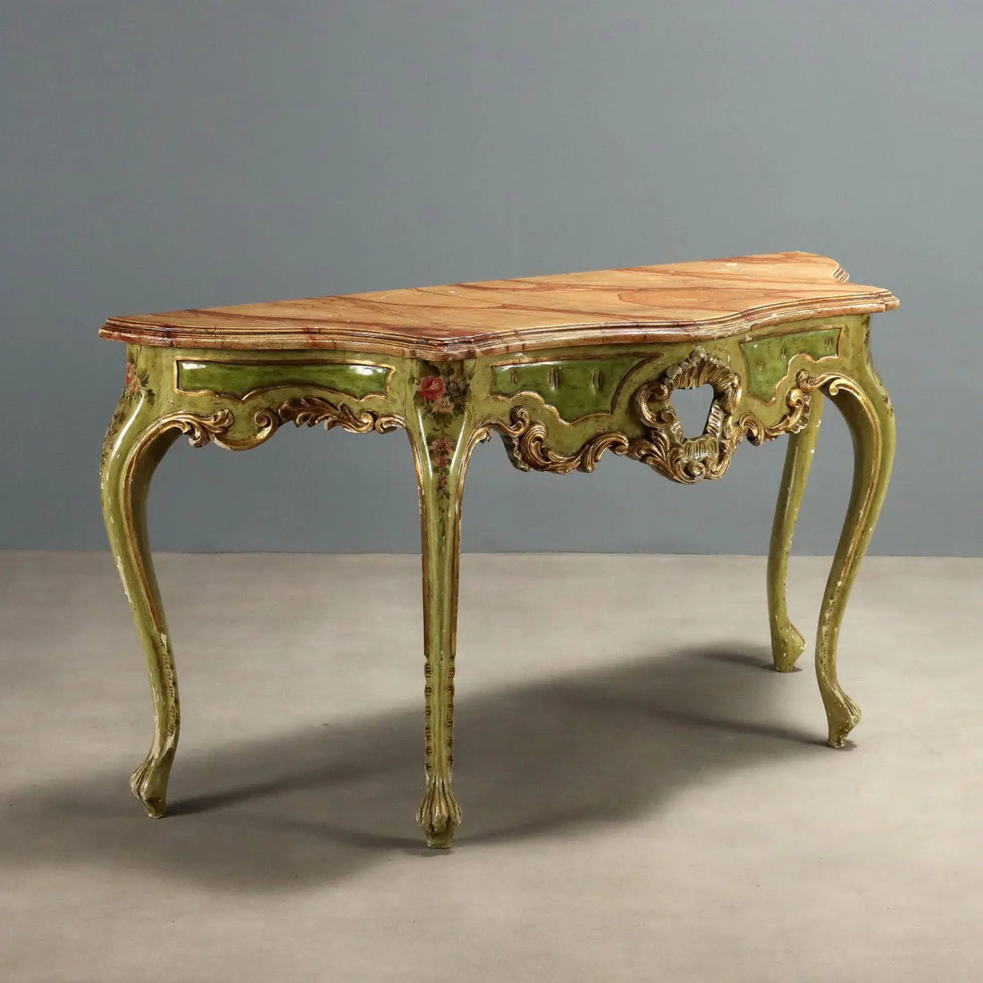 Antique Console Venetian Baroque Style Wood Italy XX Century