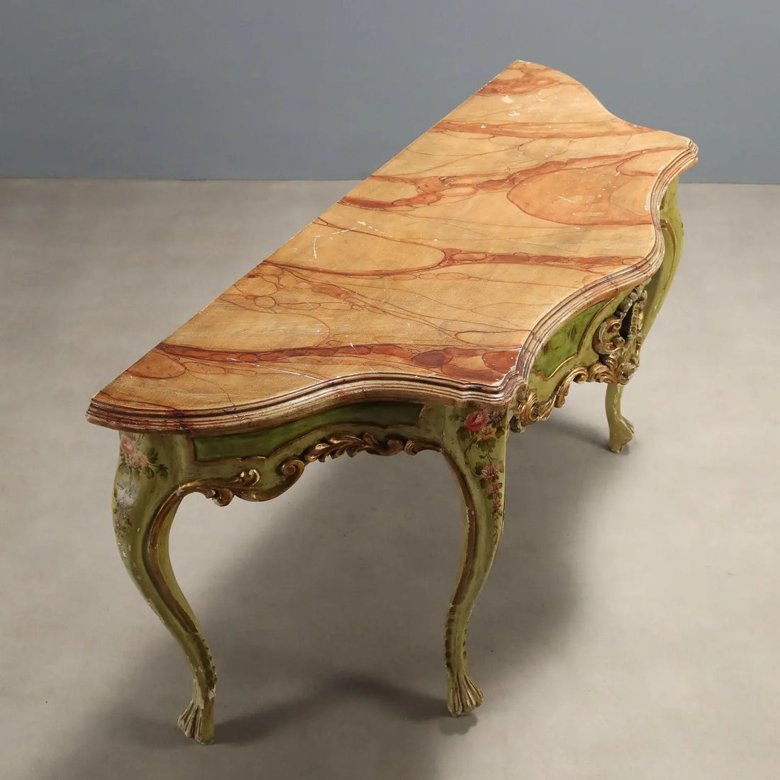 Antique Console Venetian Baroque Style Wood Italy XX Century