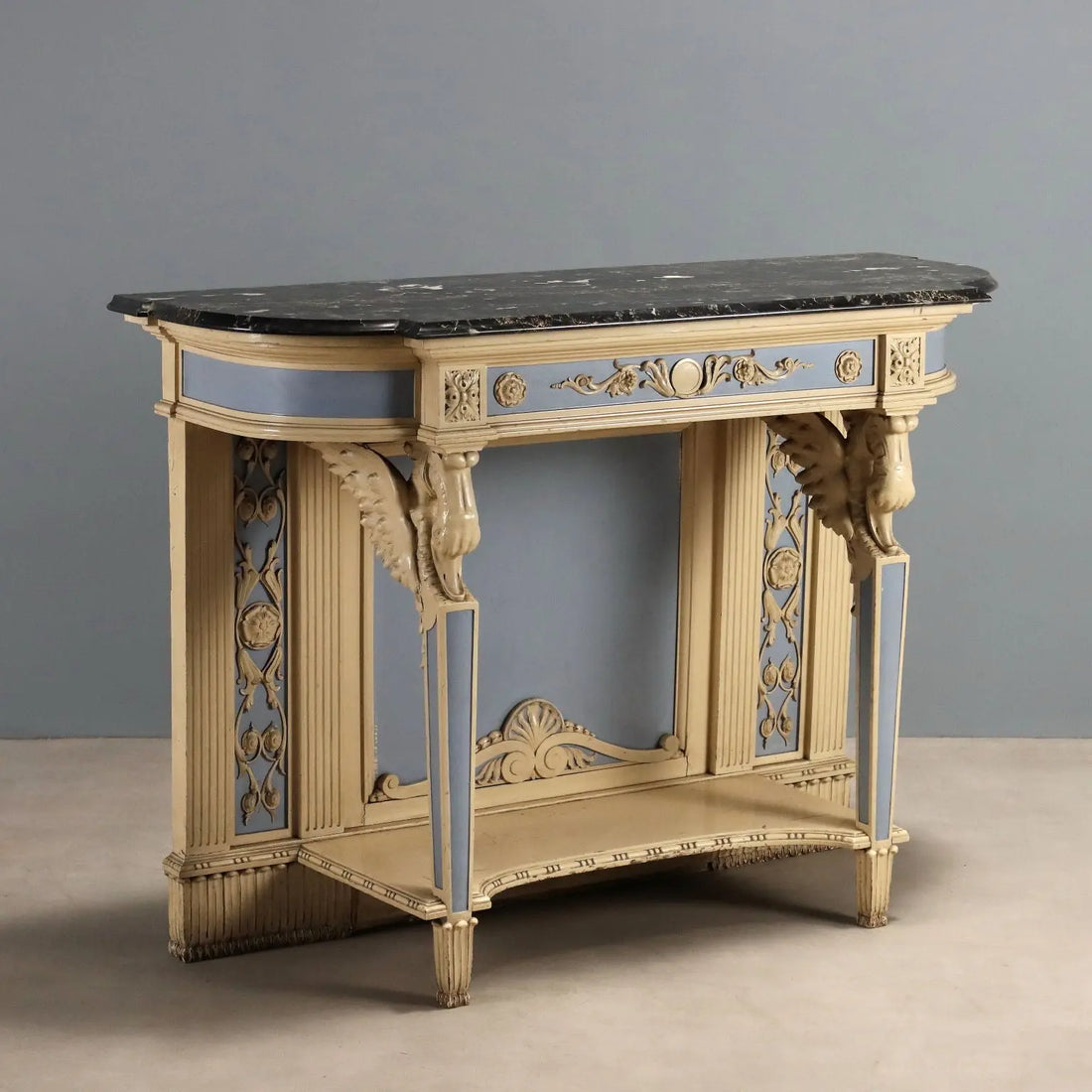 Antique Console Neoclassical Style Carved Wood XIX Century