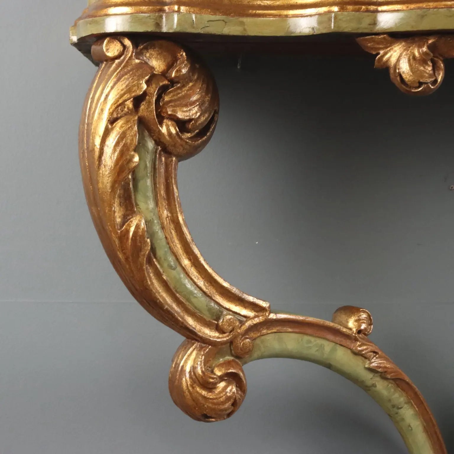 Drop-Leaf Console in Carved Wood, Italy 19th Century