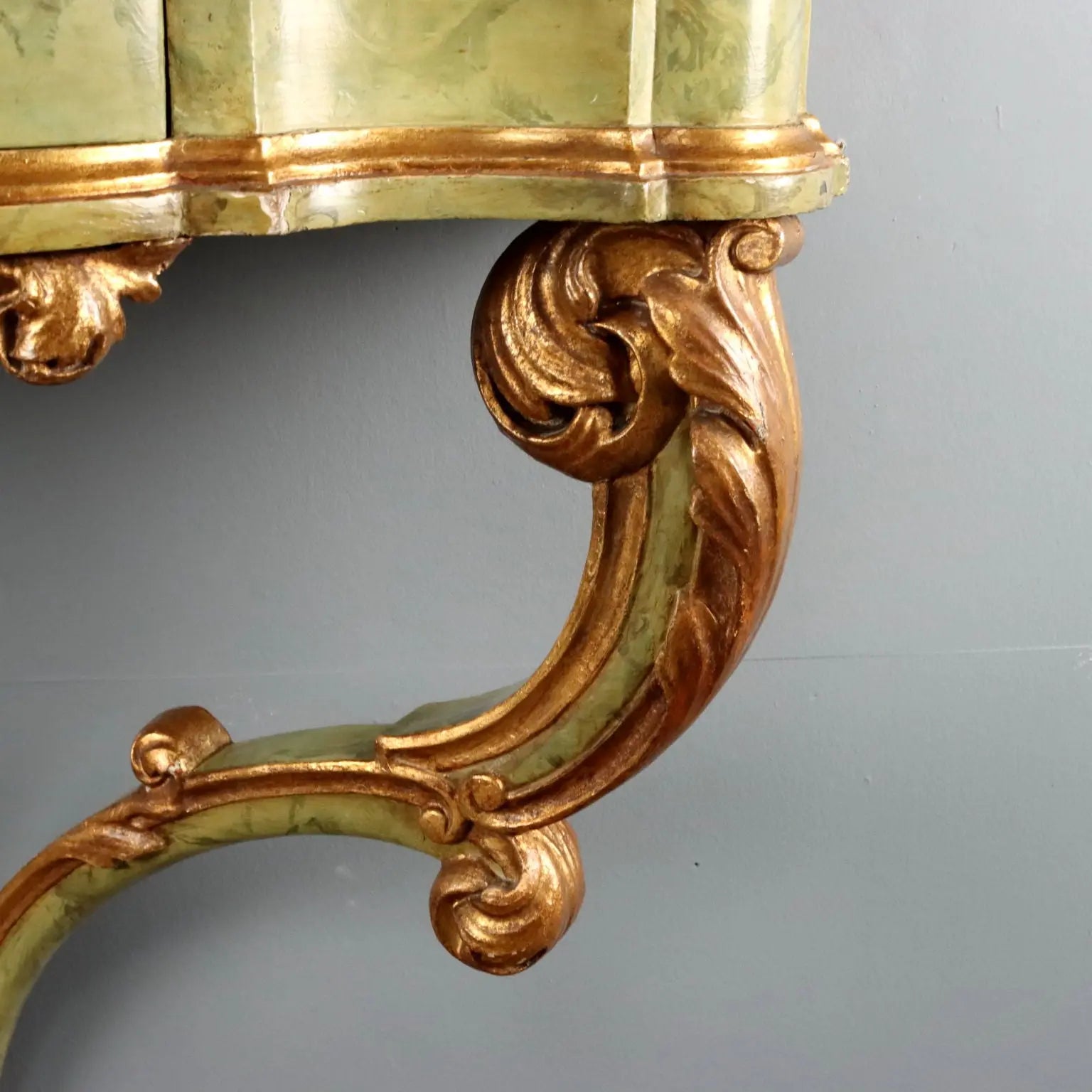 Drop-Leaf Console in Carved Wood, Italy 19th Century