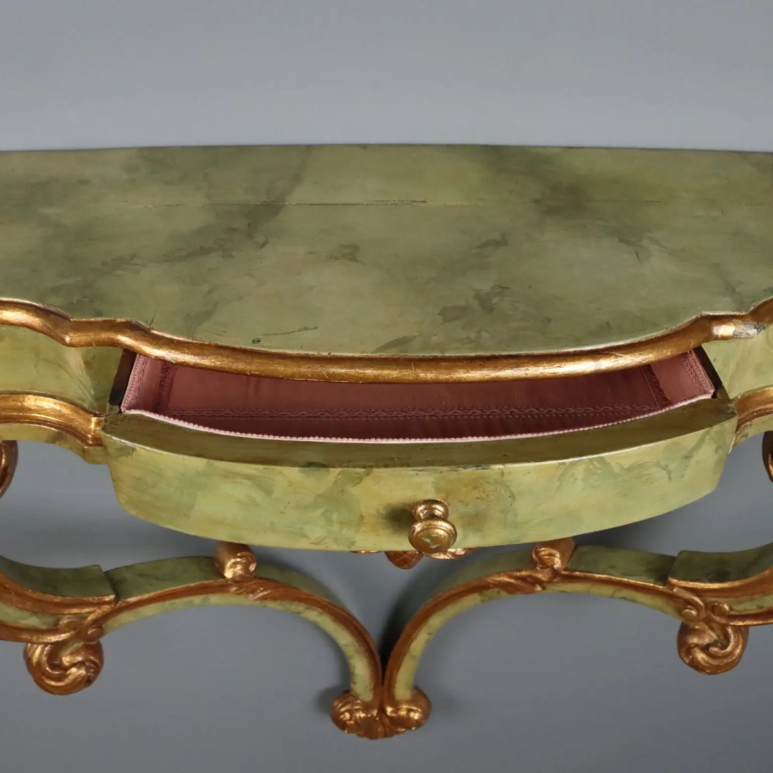 Drop-Leaf Console in Carved Wood, Italy 19th Century