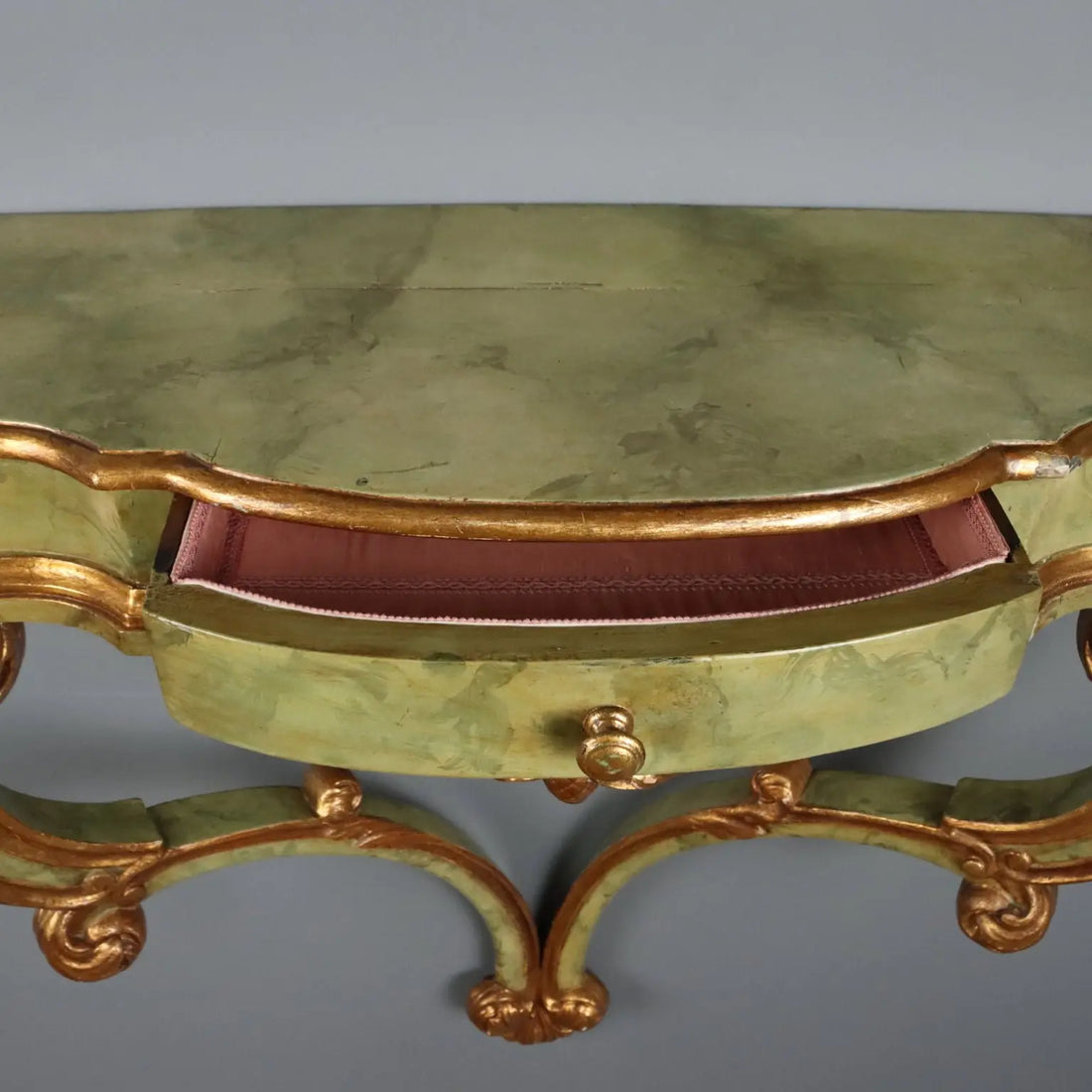 Drop-Leaf Console in Carved Wood, Italy 19th Century