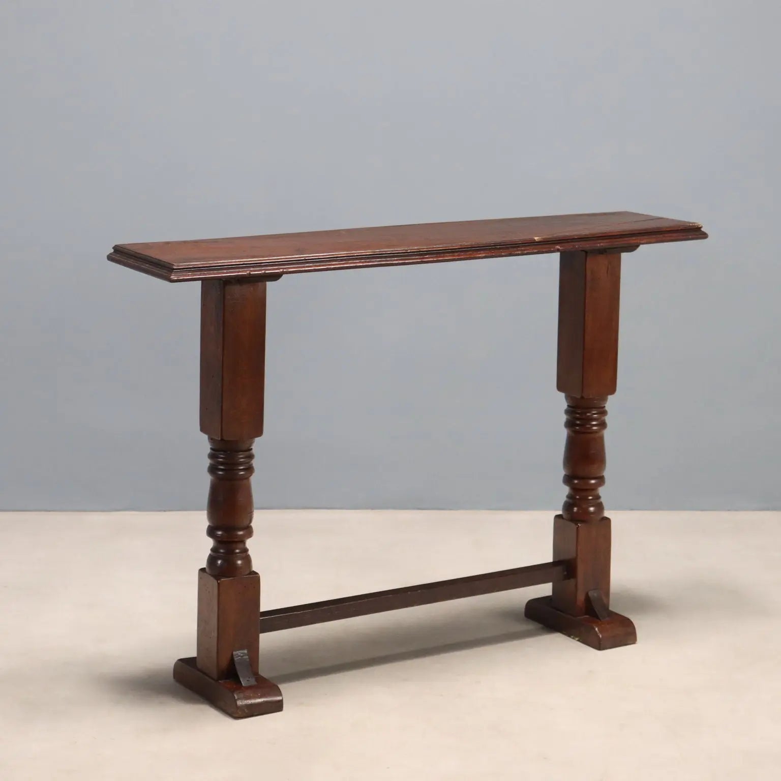 Antique Oak Console Stained Walnut Italy Early 20th Century