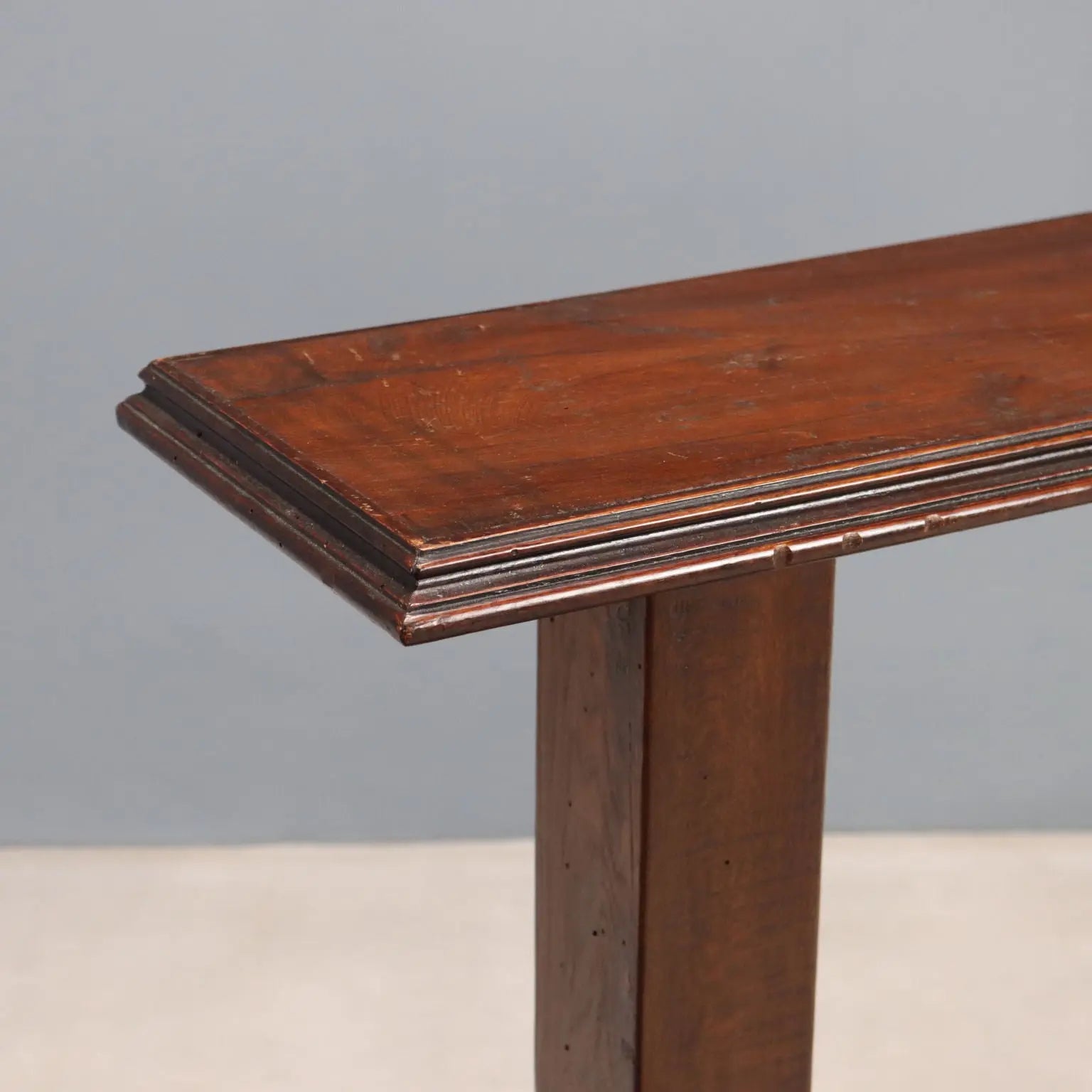 Antique Oak Console Stained Walnut Italy Early 20th Century