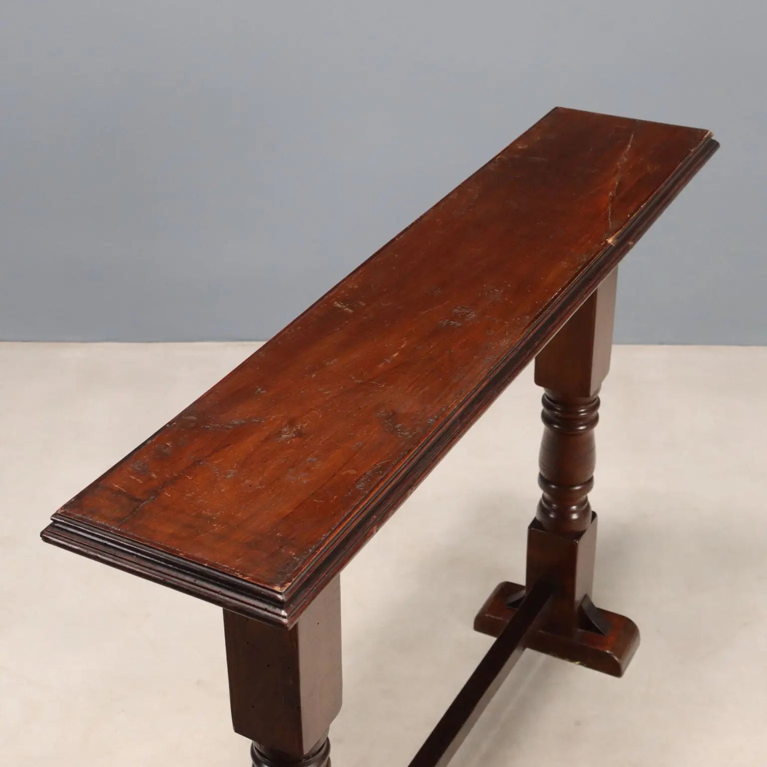 Antique Oak Console Stained Walnut Italy Early 20th Century