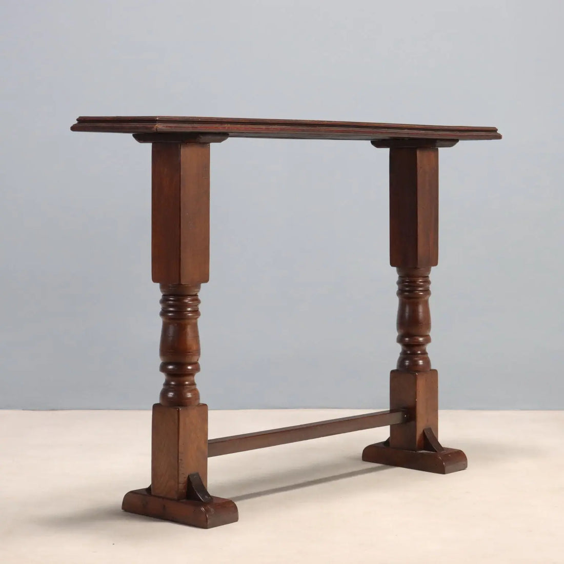 Antique Oak Console Stained Walnut Italy Early 20th Century