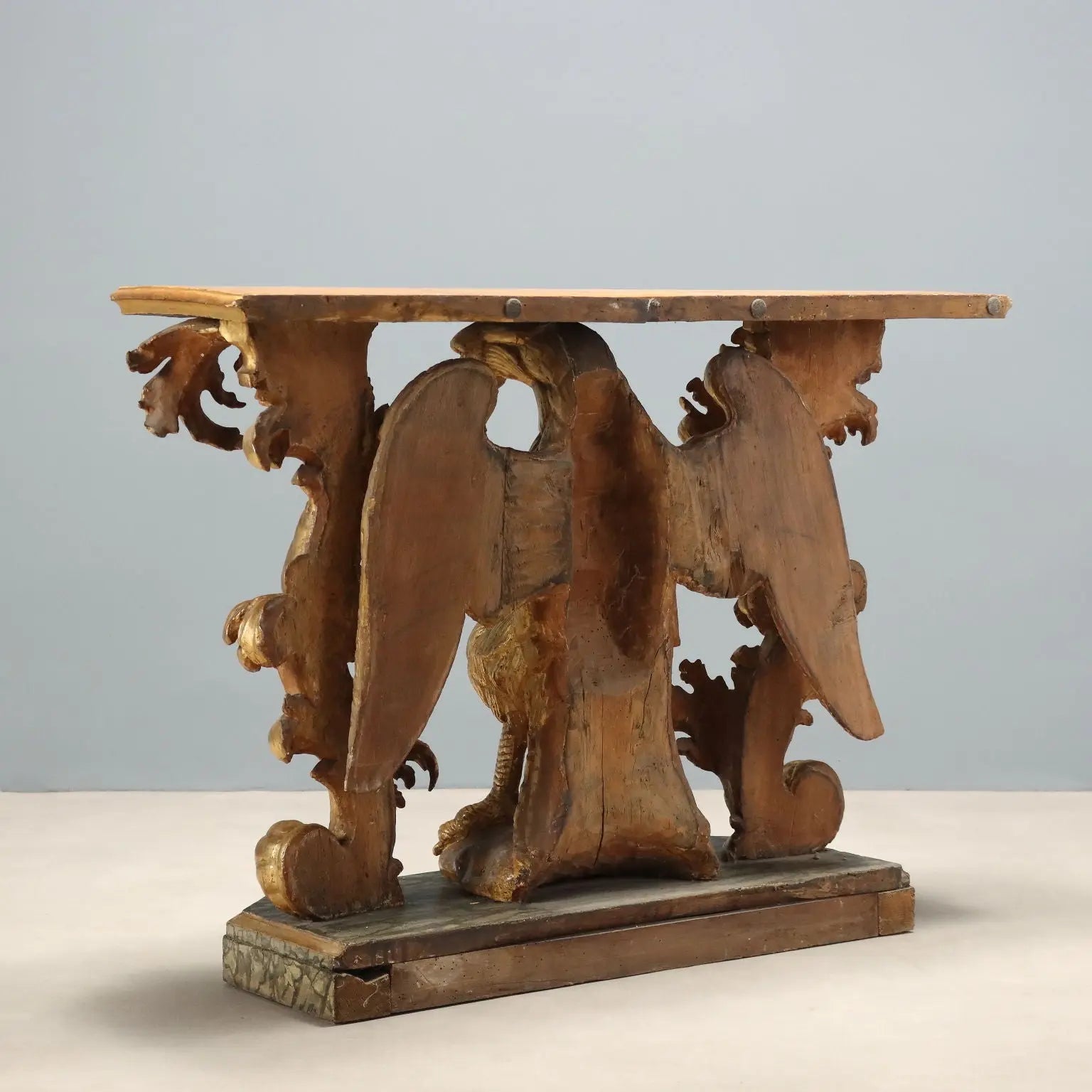 Antique Baroque Console Gilded Wood Italy XVIII Century