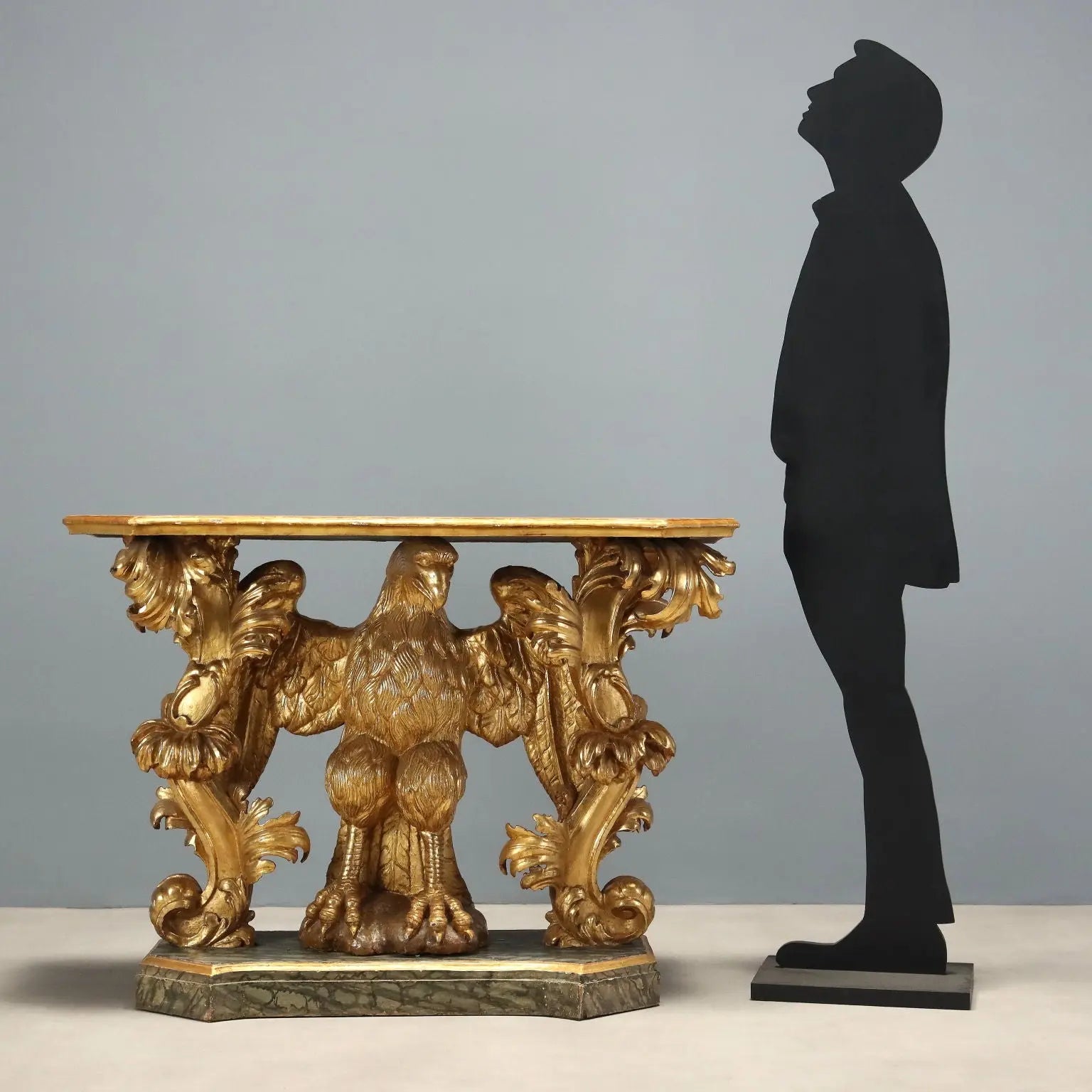 Antique Baroque Console Gilded Wood Italy XVIII Century