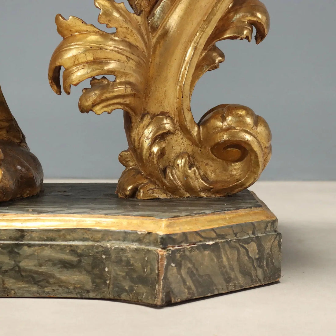 Antique Baroque Console Gilded Wood Italy XVIII Century