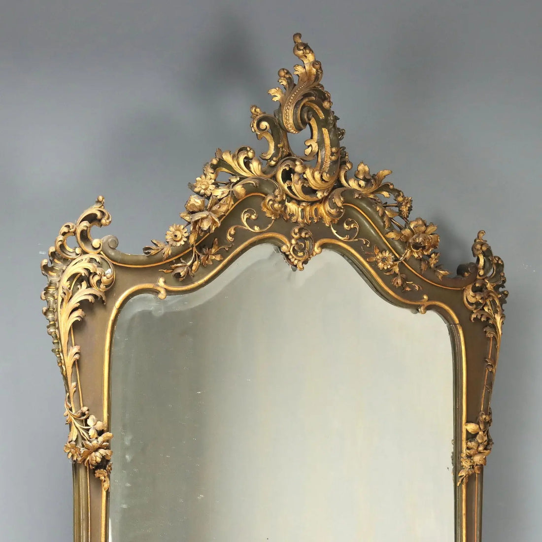 Antique Baroque Console with Mirror Wood Italy Late XIX Century