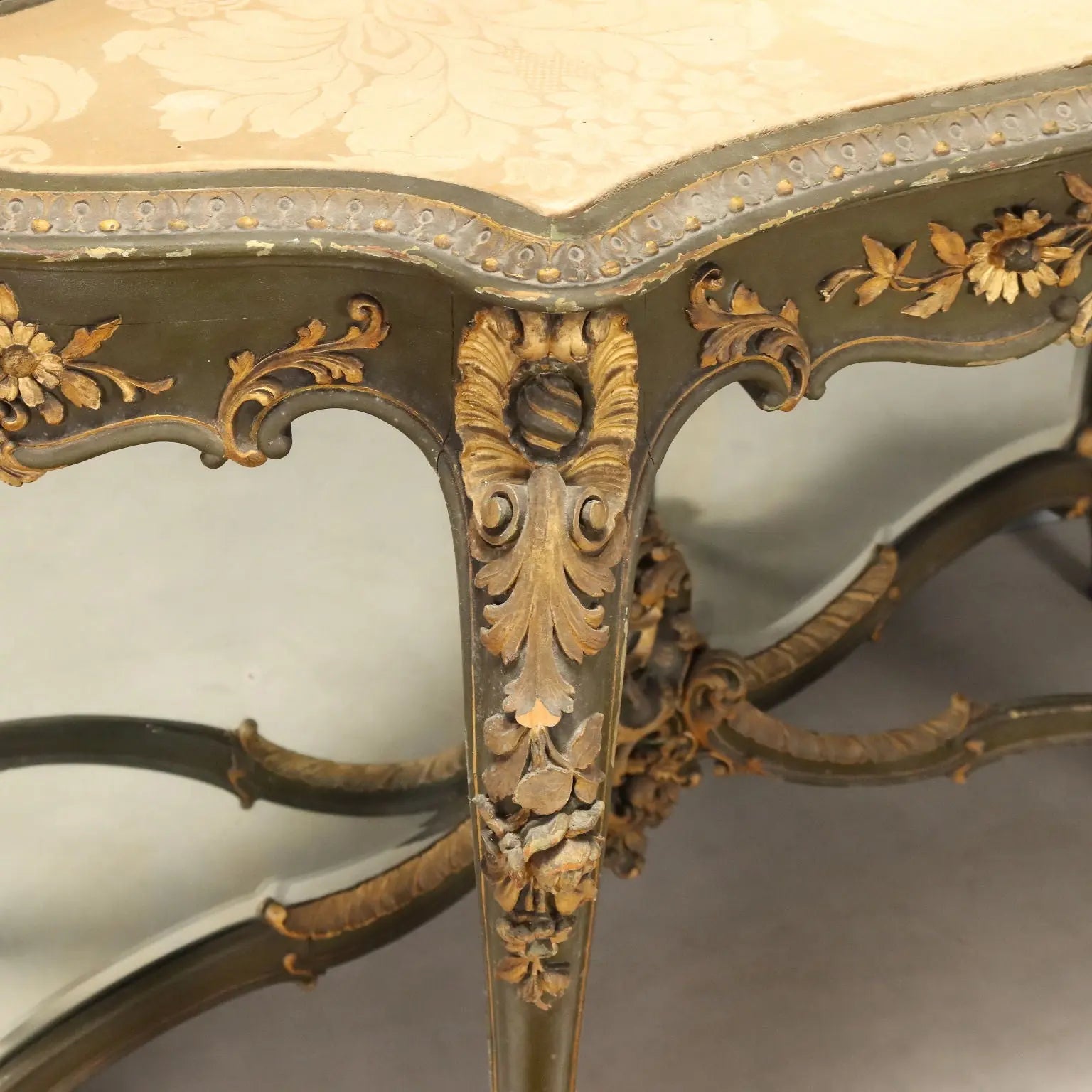 Antique Baroque Console with Mirror Wood Italy Late XIX Century