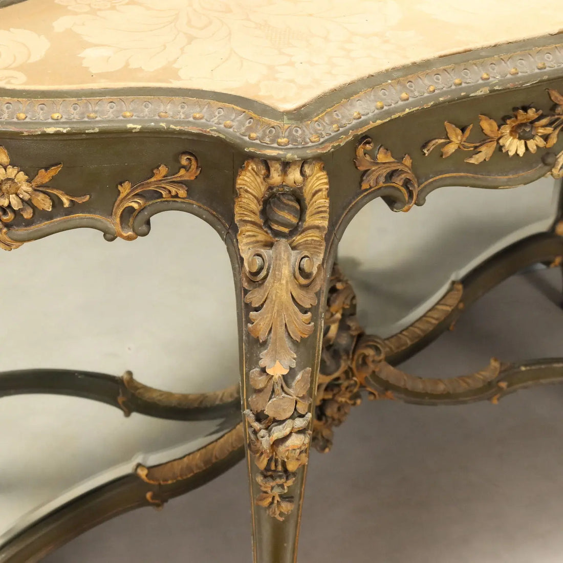Antique Baroque Console with Mirror Wood Italy Late XIX Century