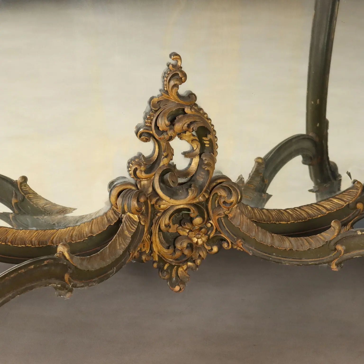 Antique Baroque Console with Mirror Wood Italy Late XIX Century