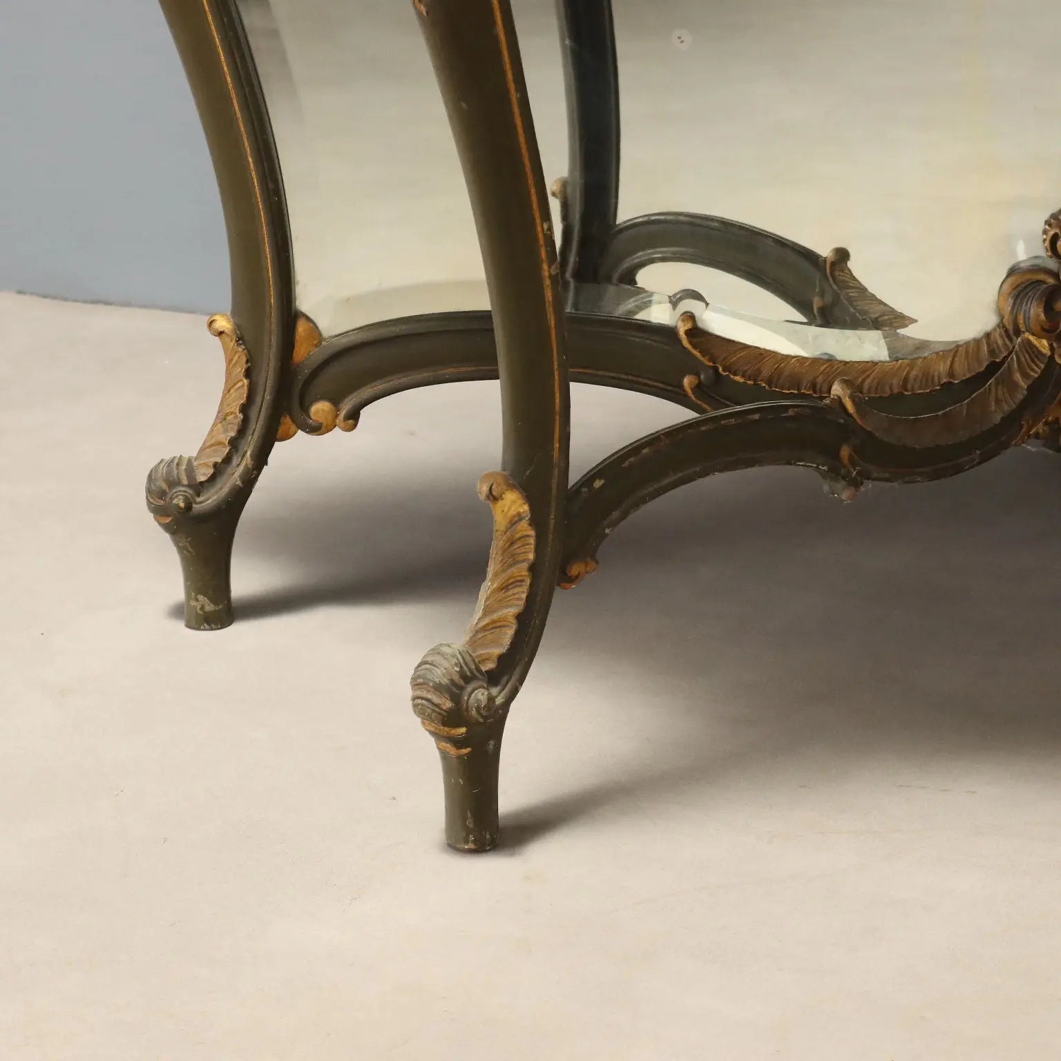 Antique Baroque Console with Mirror Wood Italy Late XIX Century