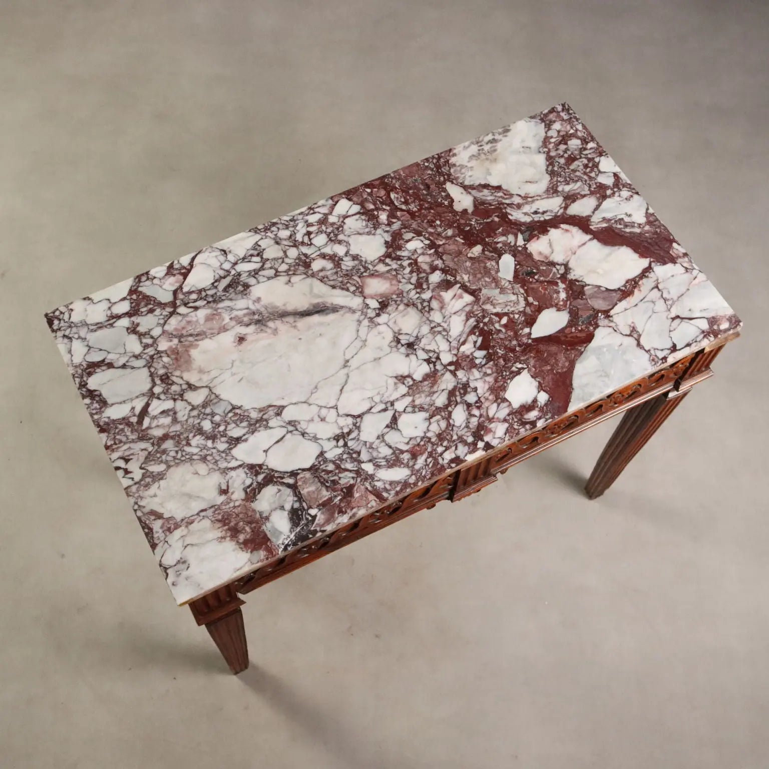 Antique Console Neoclassical Walnut Marble Top XVIII Century