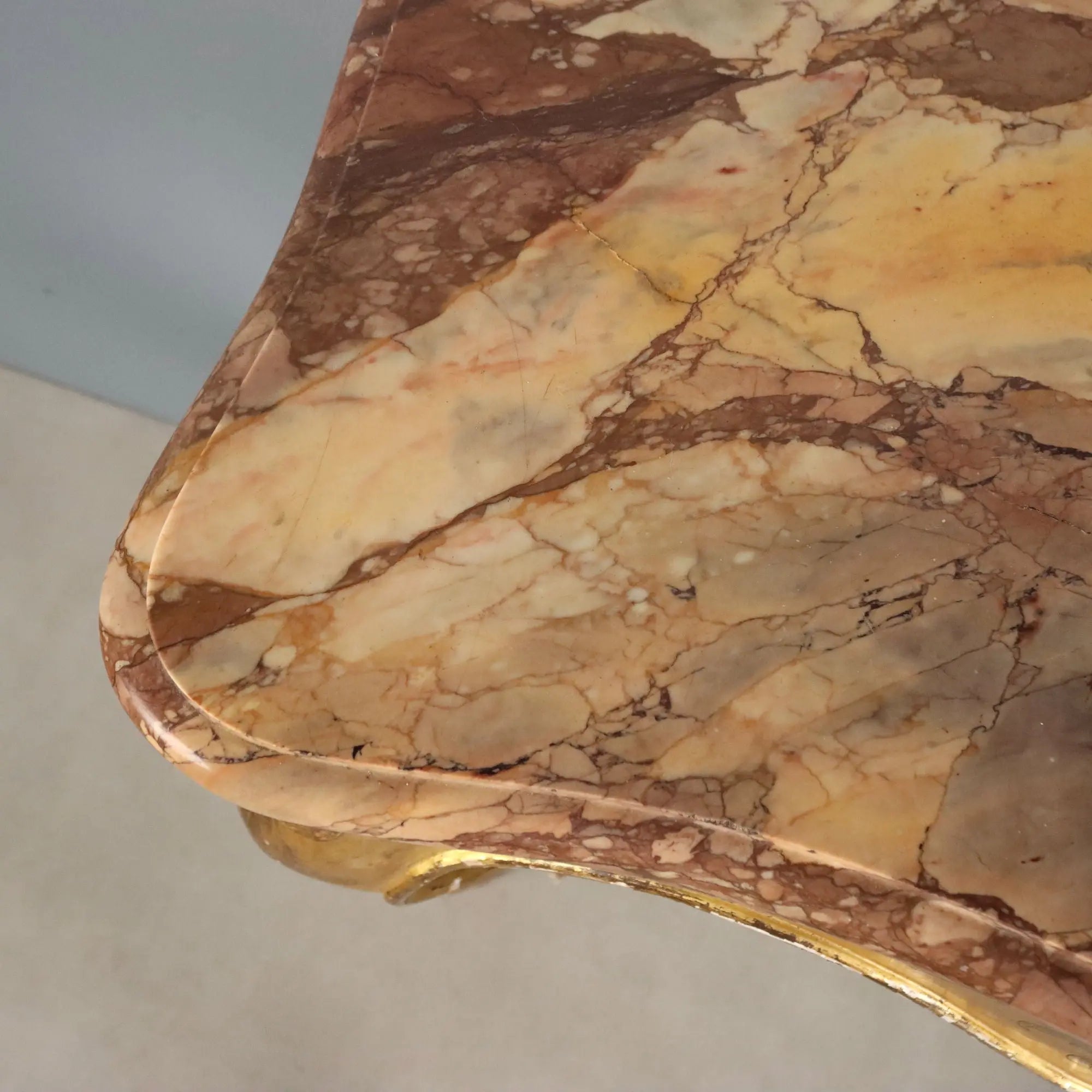 Antique Console Gilded Wood Marble Top Italy XIX Century