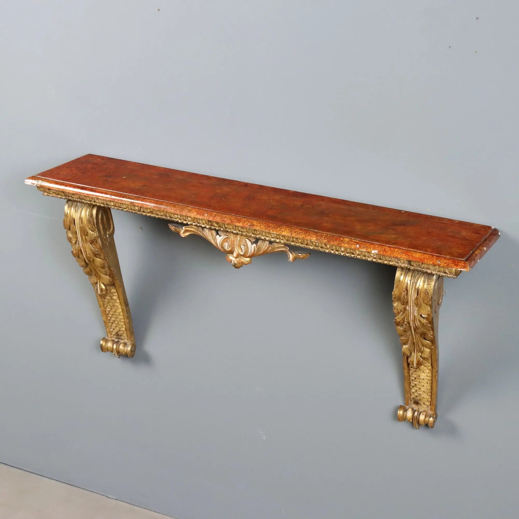 Antique Console Carved Gilded Wood Italy XIX Century