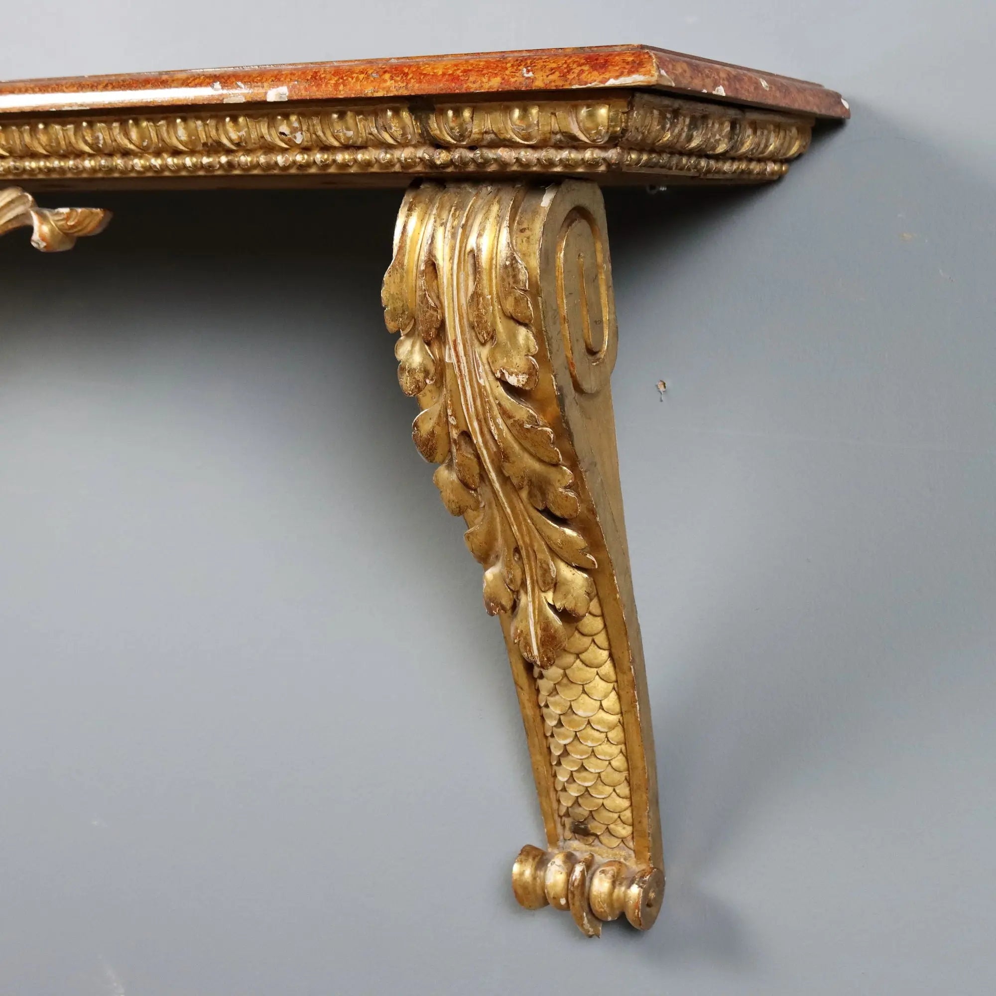 Antique Console Carved Gilded Wood Italy XIX Century