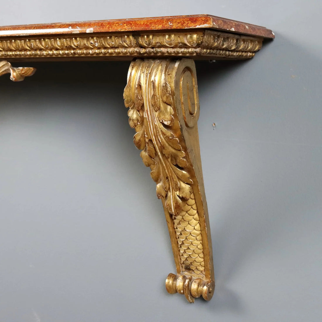 Antique Console Carved Gilded Wood Italy XIX Century