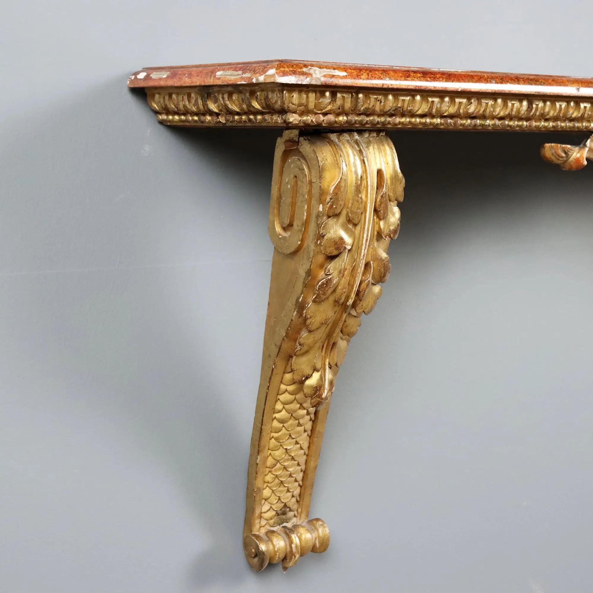 Antique Console Carved Gilded Wood Italy XIX Century