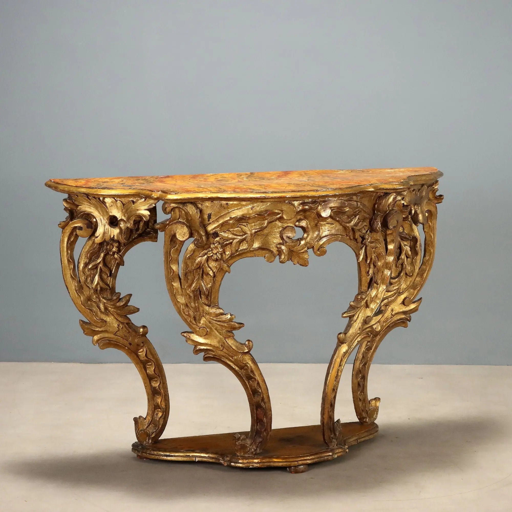 Antique Console Eclectic Carved Fir Gilded Italy XIX Century