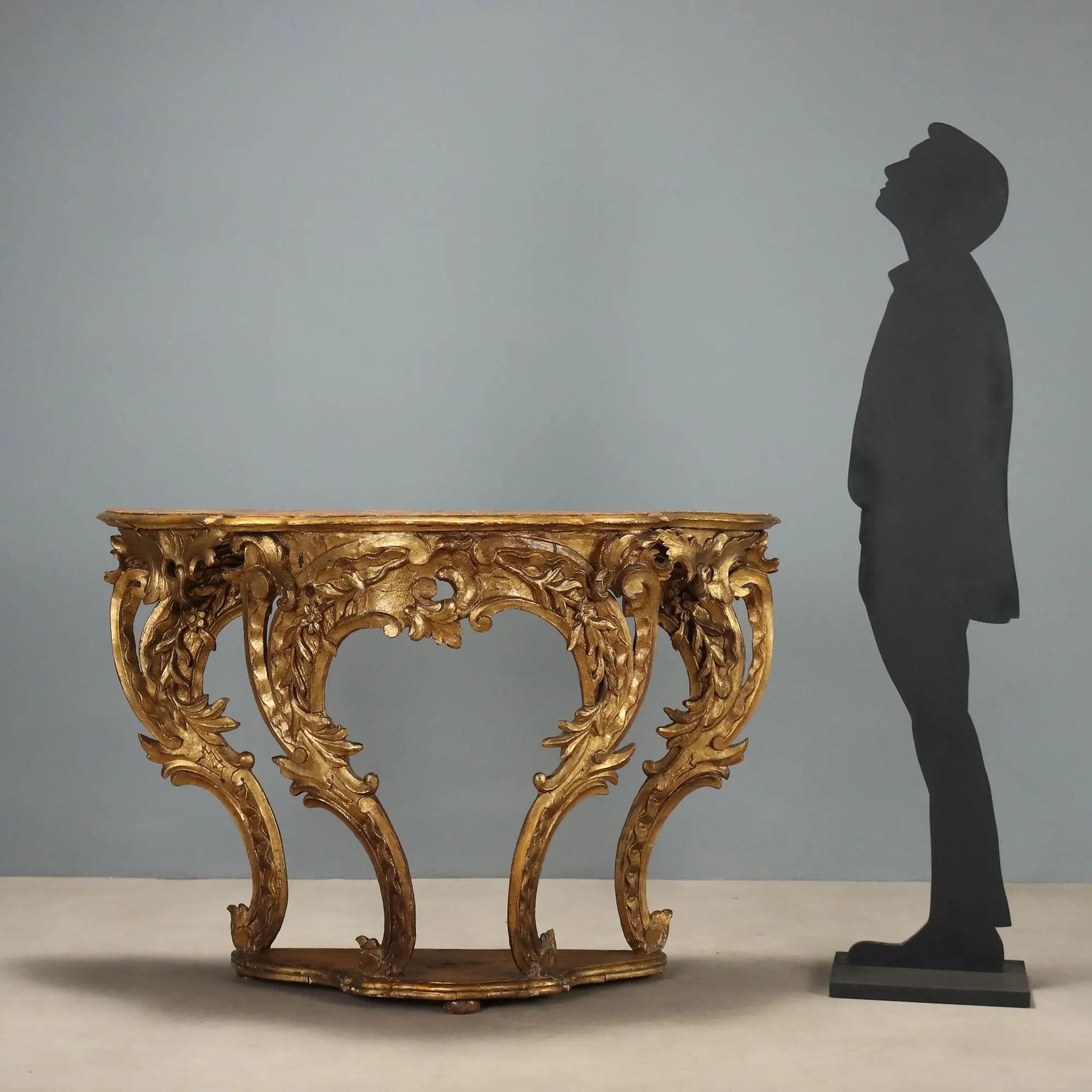 Antique Console Eclectic Carved Fir Gilded Italy XIX Century