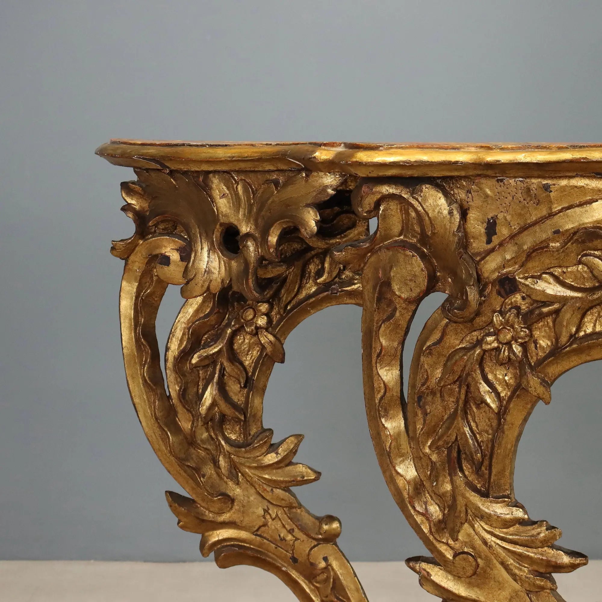 Antique Console Eclectic Carved Fir Gilded Italy XIX Century
