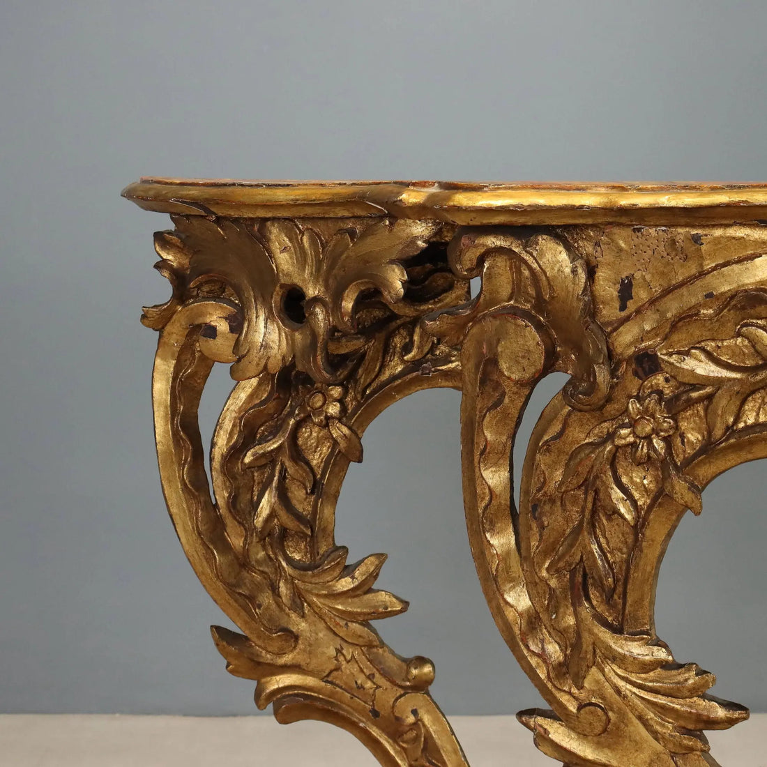 Antique Console Eclectic Carved Fir Gilded Italy XIX Century