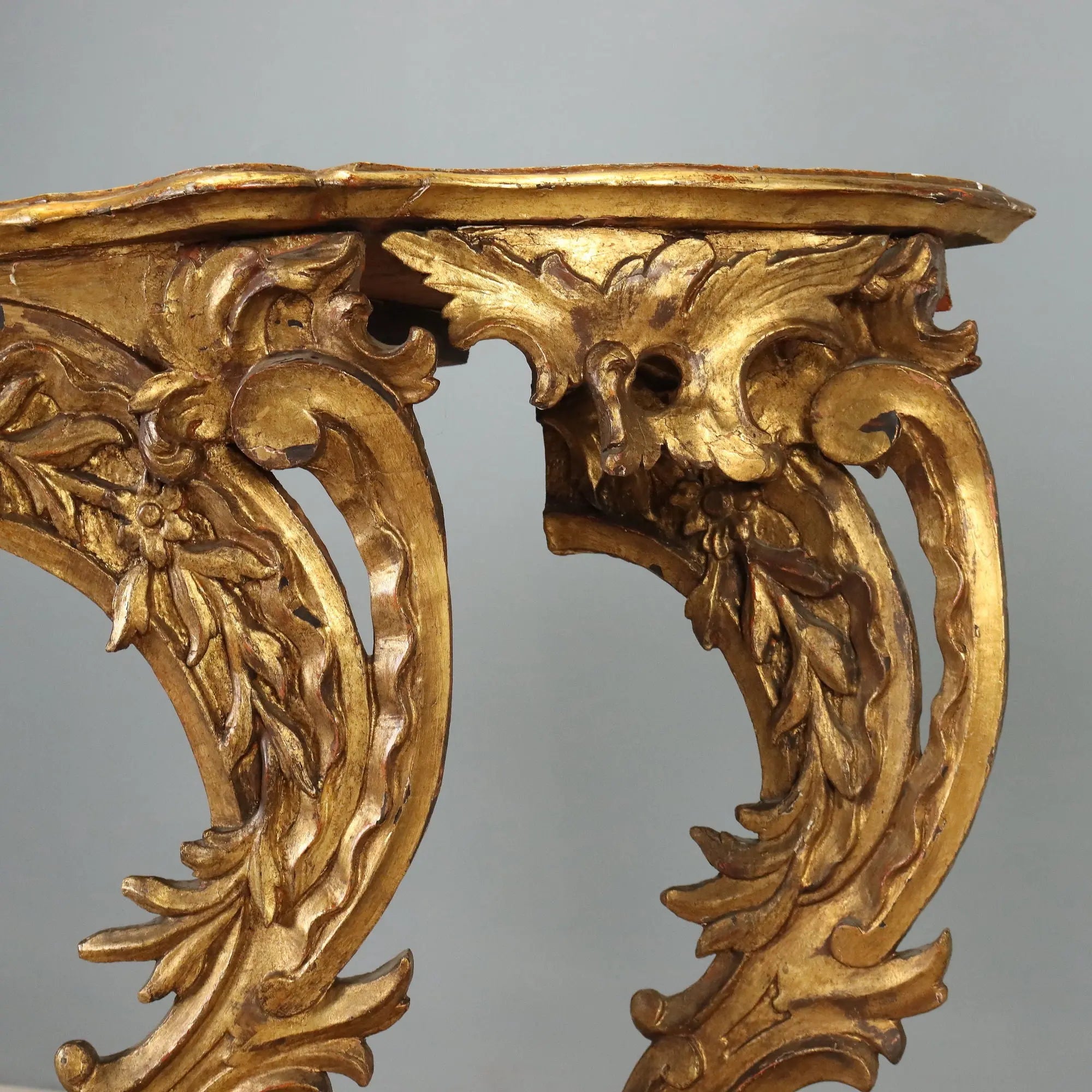 Antique Console Eclectic Carved Fir Gilded Italy XIX Century