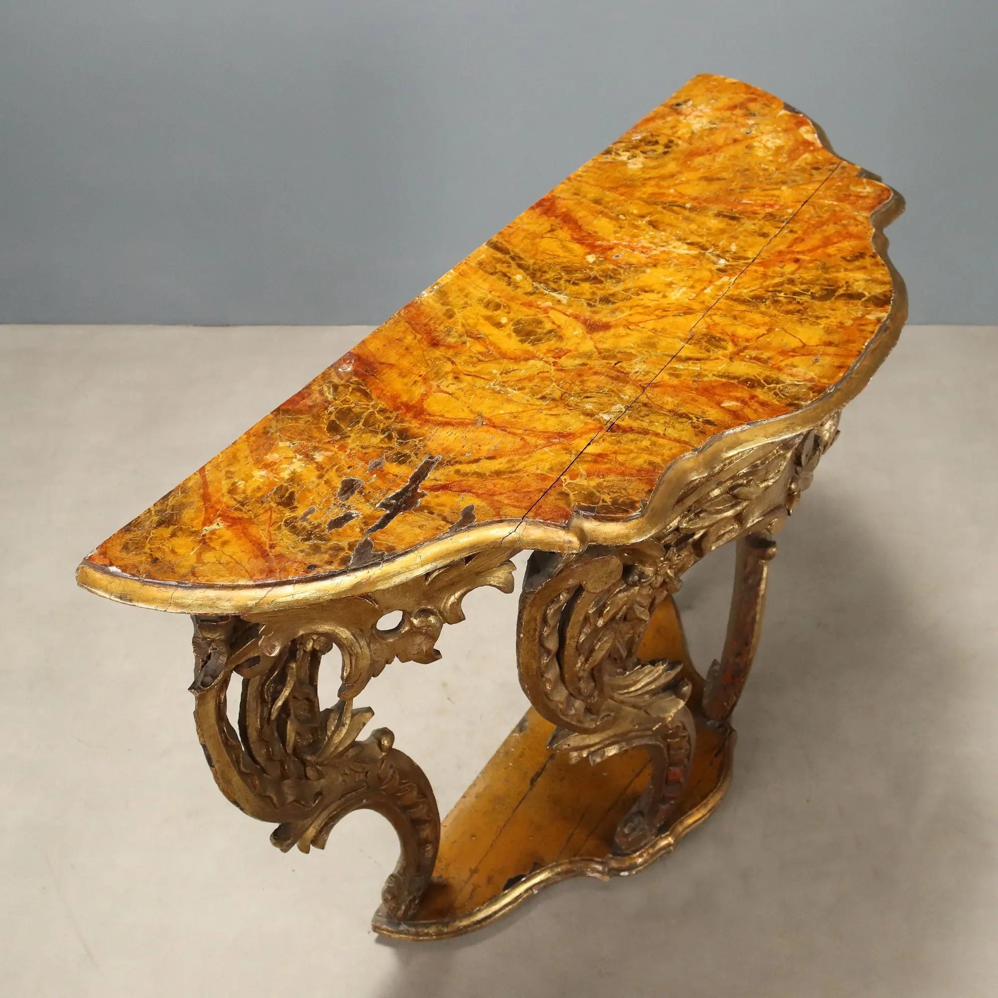 Antique Console Eclectic Carved Fir Gilded Italy XIX Century