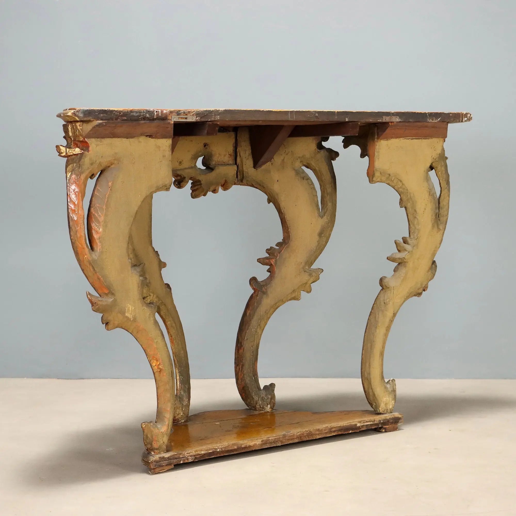 Antique Console Eclectic Carved Fir Gilded Italy XIX Century
