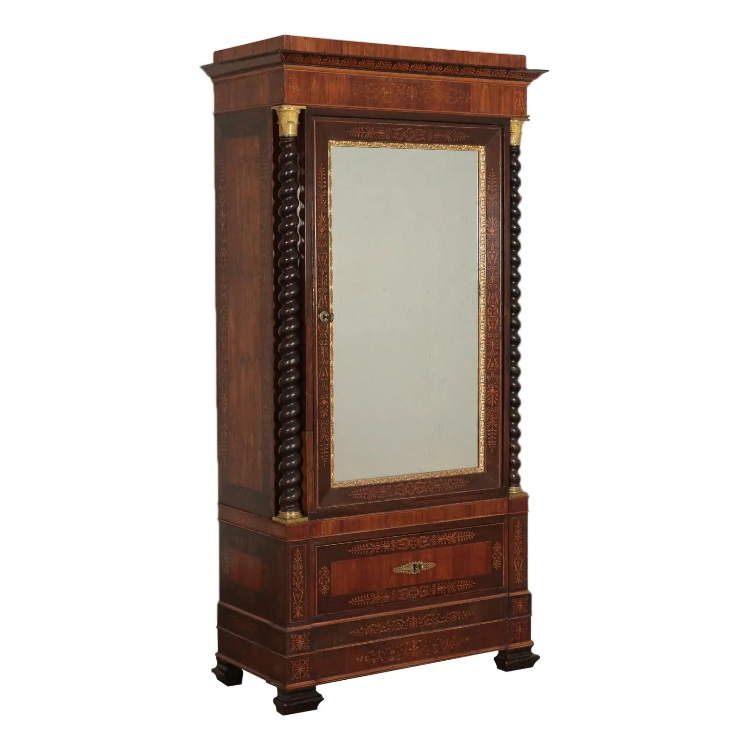 Carlo X Armoire with Bronzes and Inlays