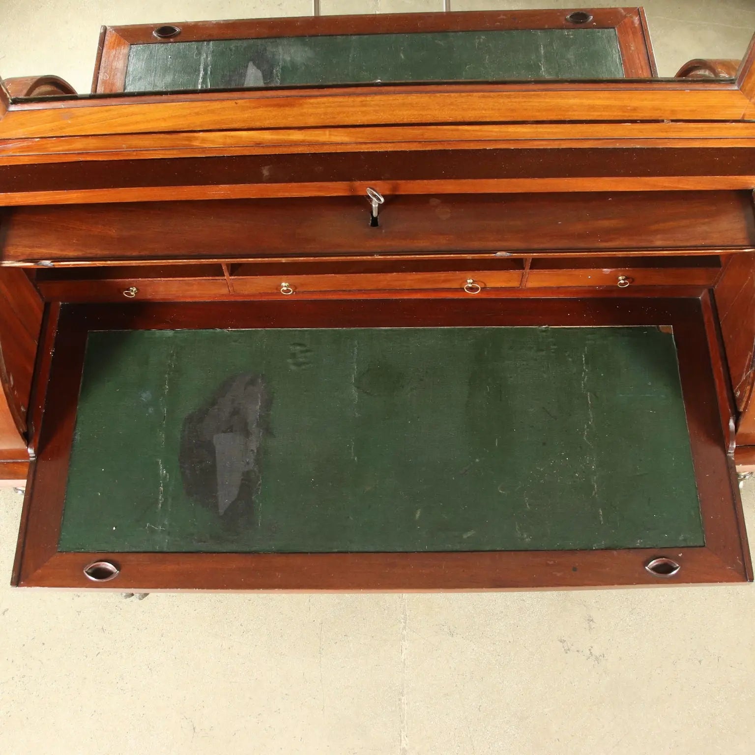Antique Empire Desk Mahogany Chestnut Italy XIX Century