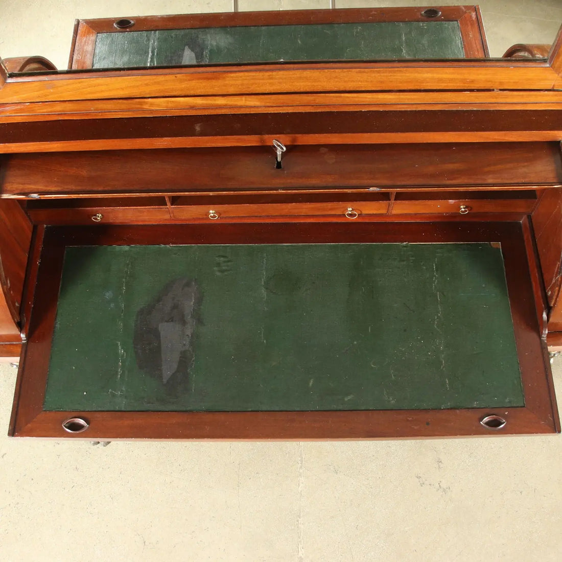 Antique Empire Desk Mahogany Chestnut Italy XIX Century