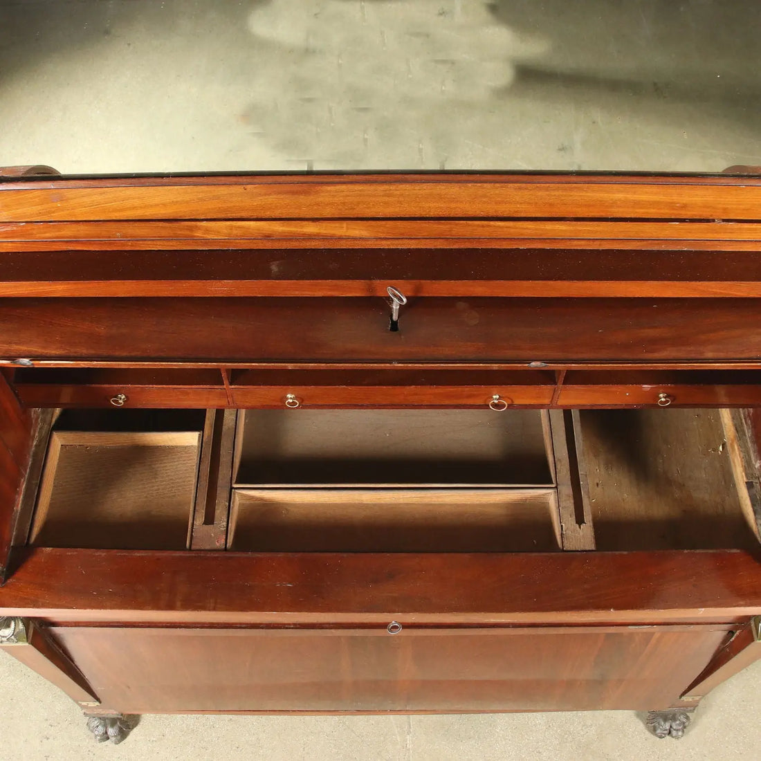 Antique Empire Desk Mahogany Chestnut Italy XIX Century