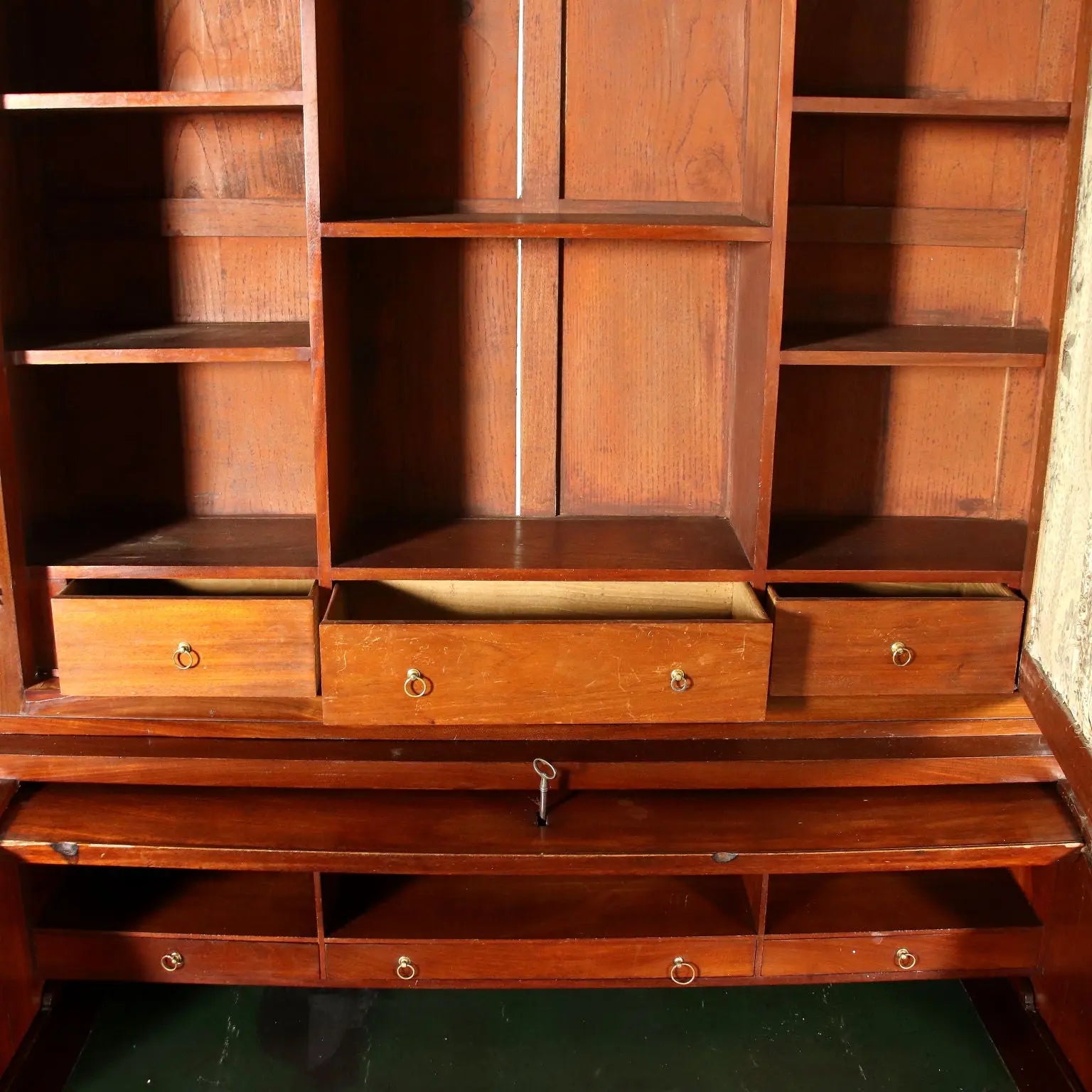 Antique Empire Desk Mahogany Chestnut Italy XIX Century
