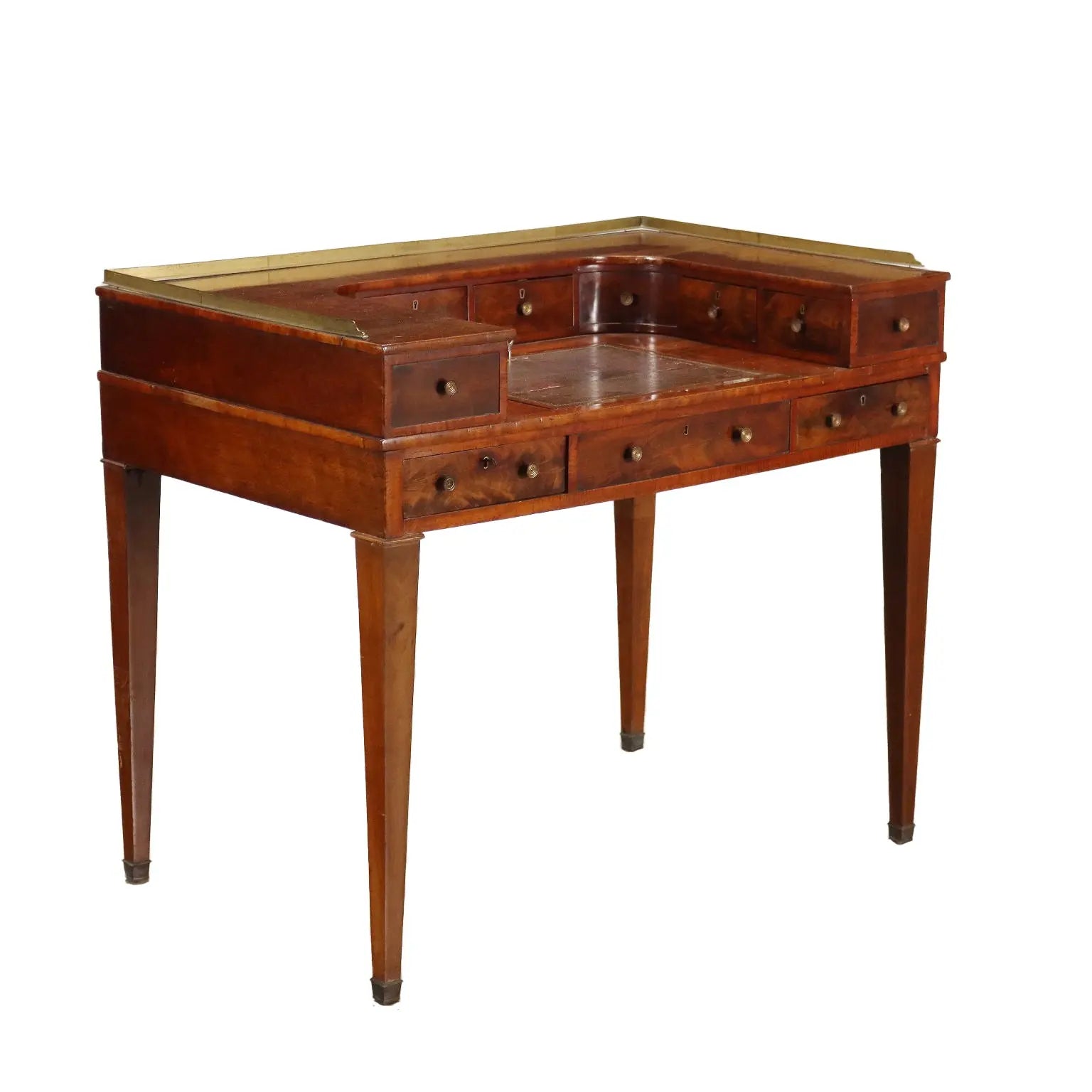Ancient Writing Desk Carlton House Desk George III '800 Mahogany Brass - England First quarter of the 19th century George III | Antiques | Desks & Writing Desks