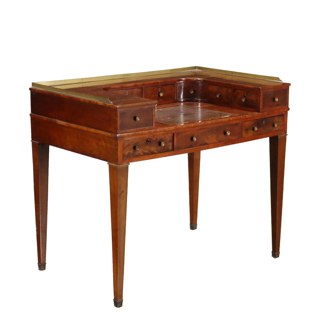 Ancient Writing Desk Carlton House Desk George III '800 Mahogany Brass - England First quarter of the 19th century George III | Antiques | Desks & Writing Desks