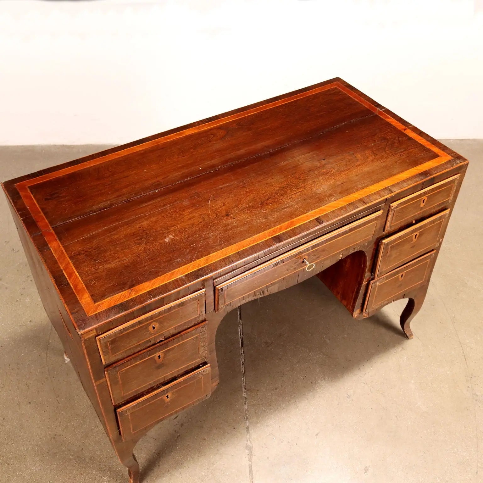 Ancient Neoclassical Writing Desk '700 Exotic Wood Veneer Silver Fir - Italy, Third Quarter of the XVIII Century | Antiques | Desks & Writing Desks